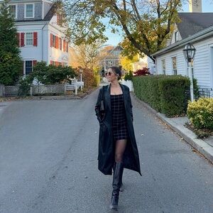 Black Plaid Mini Dress